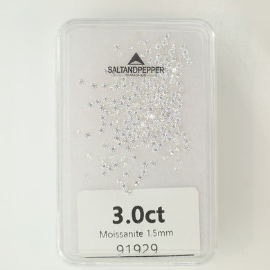 3.0ct Parcel Round Brilliant Cut 1.5mm Moissanite