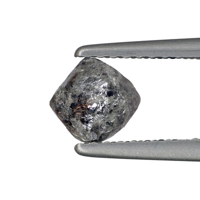 1.57ct Natural Rough Octahedron Salt and Pepper Diamond