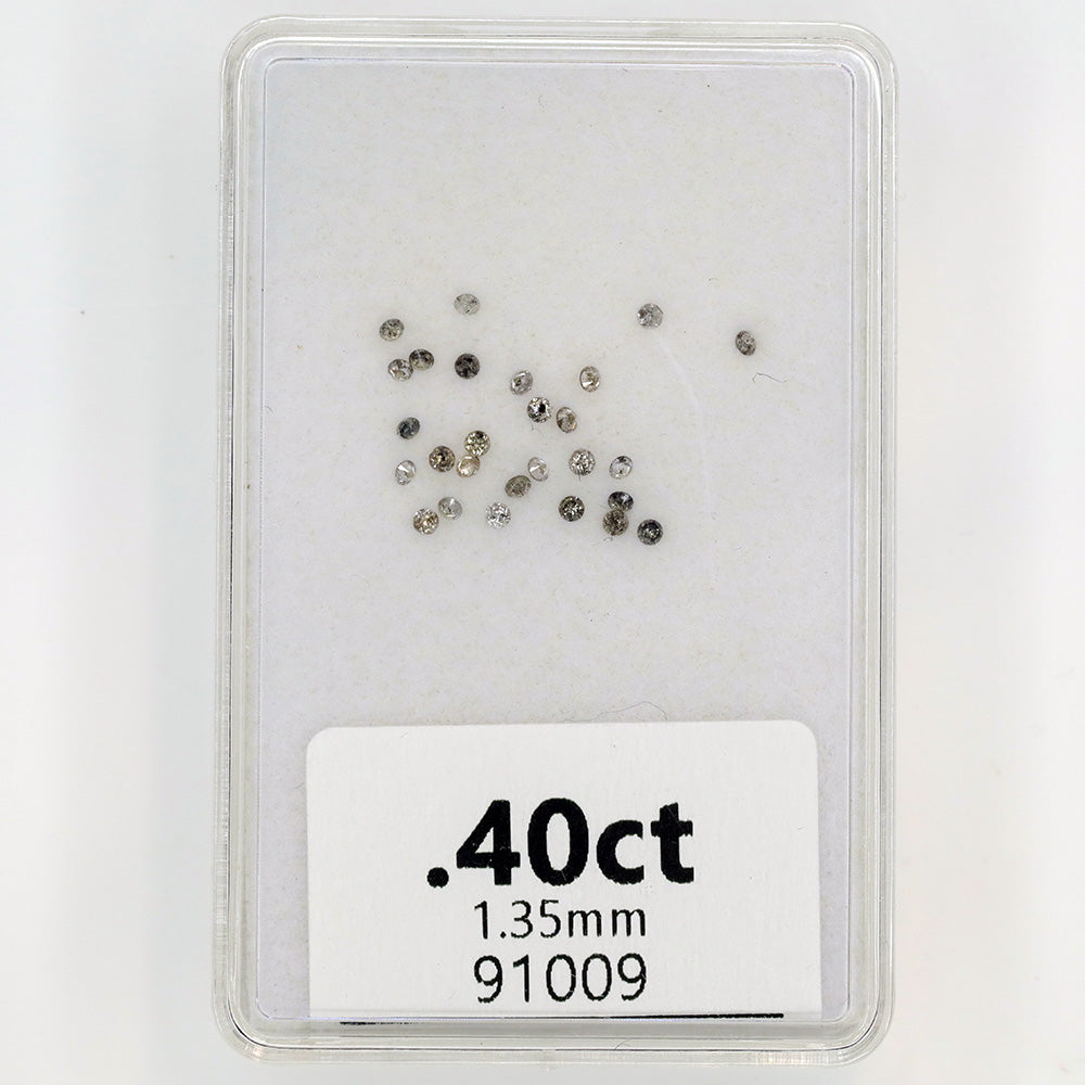 .40ct 1.35mm Round Brilliant Cut Salt and Pepper Diamonds