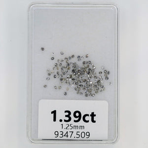 1.39ct 1.25mm Round Brilliant Cut Salt and Pepper Diamonds