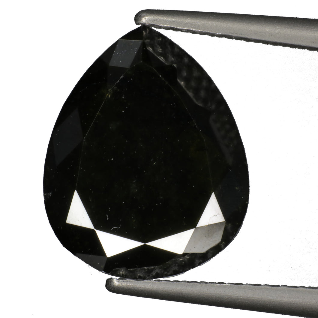 4.41ct Treated Pear Cut Black Diamond