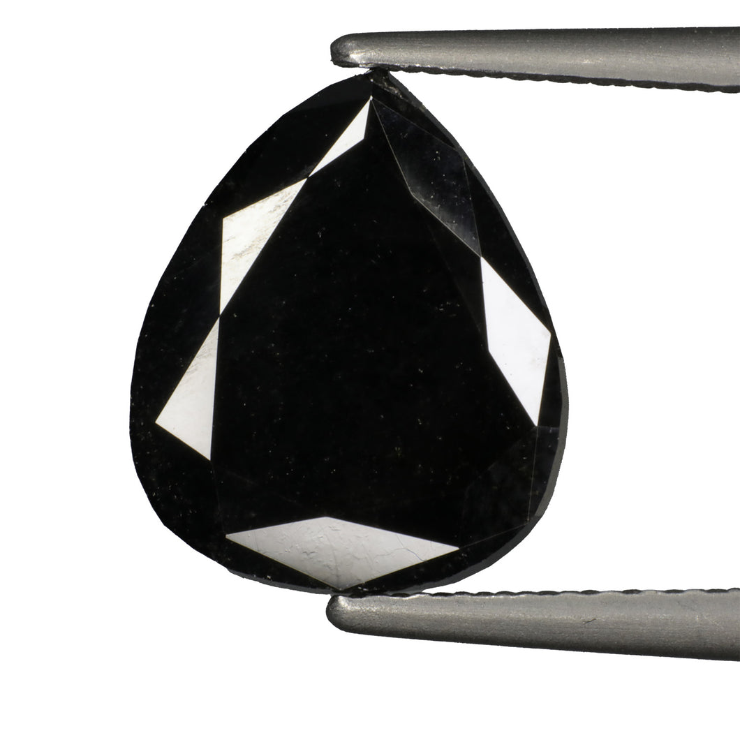 2.68ct Treated Pear Cut Black Diamond