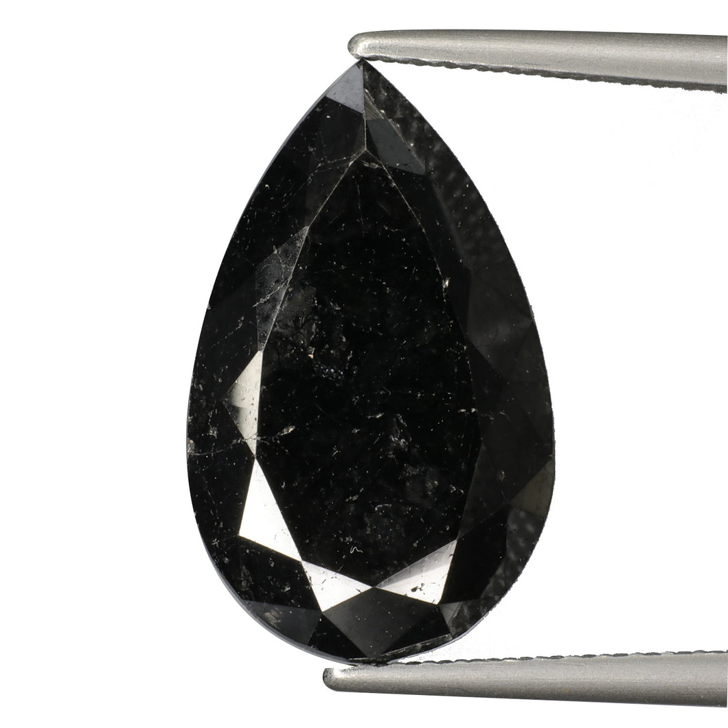 7.66ct Treated Pear Cut Black Diamond