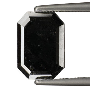 2.10ct Treated Emerald Cut Black Diamond