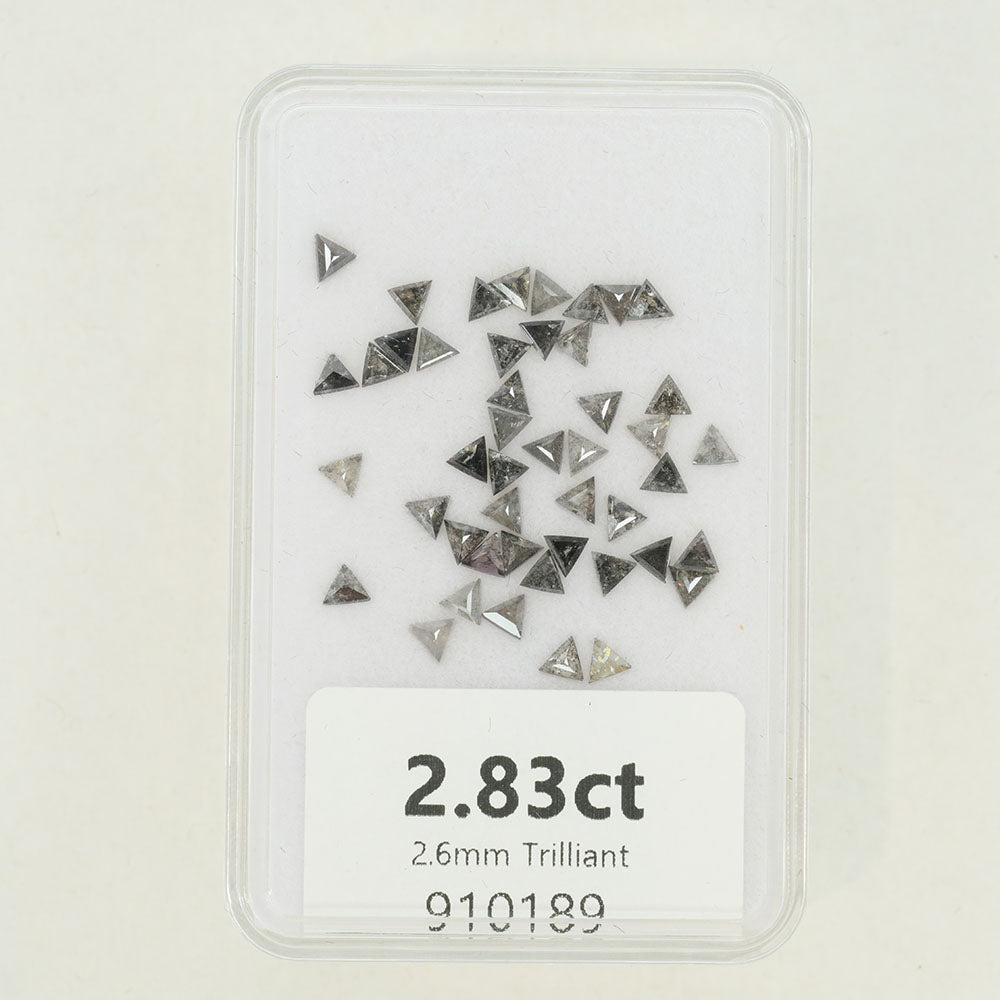 2.83ct Trilliant Parcel Salt and Pepper Diamonds