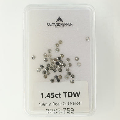 1.45ct Parcel 1.9mm ROSE CUT Salt and Pepper Diamonds