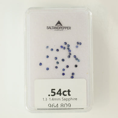 .54ct TW Round Brilliant Cut Sapphires 1.3-1.4mm