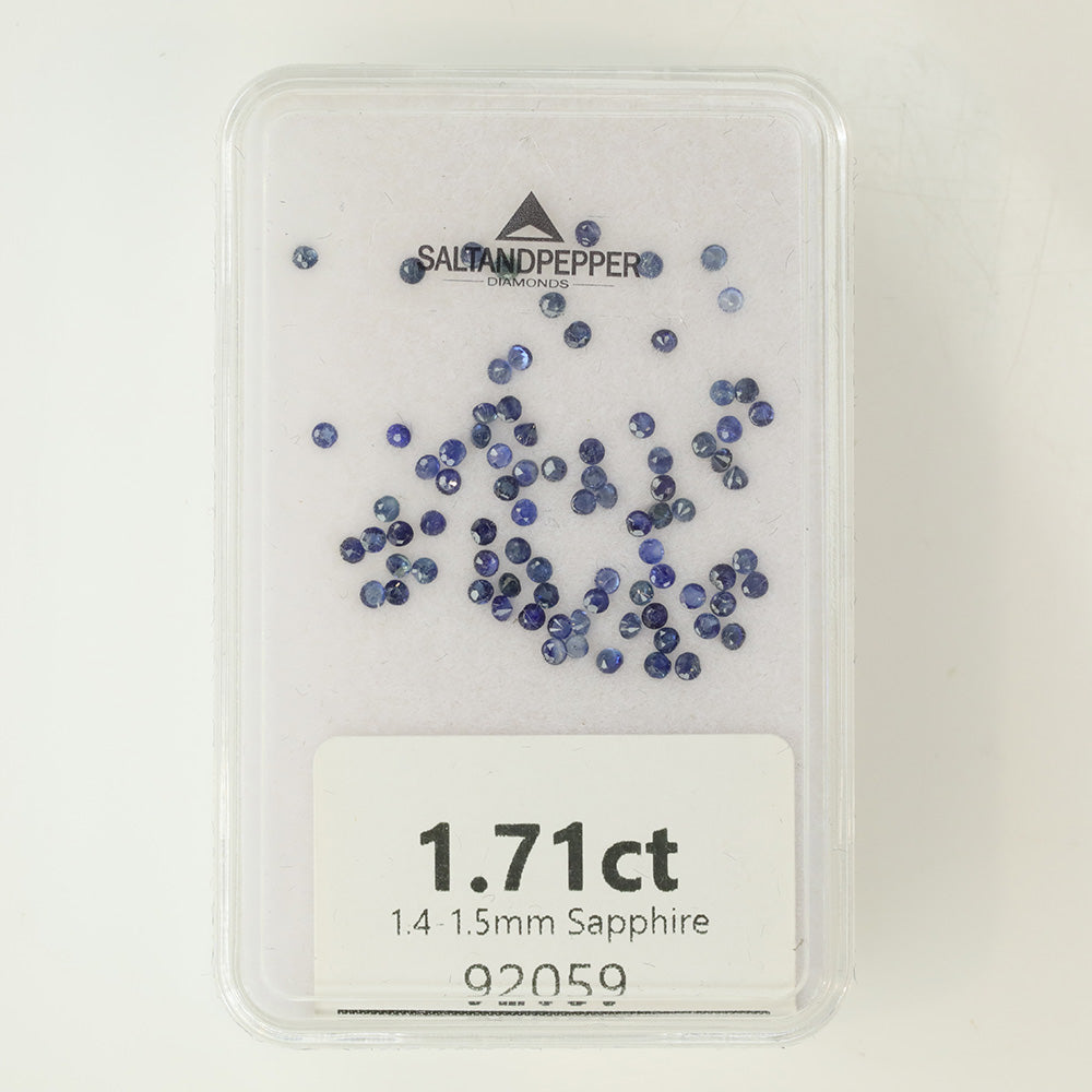 1.71ct TW Round Brilliant Cut Sapphires 1.4-1.5mm