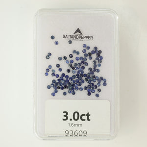 3.0ct TW Round Brilliant Cut Sapphires 1.6mm