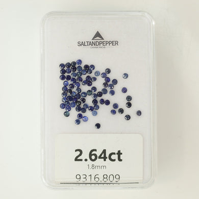 2.64ct TW Round Brilliant Cut Sapphires 1.8mm