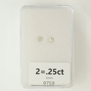 2=.25ct Ascher Cut Salt and Pepper Diamonds